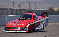 Funny car mustang on the track 