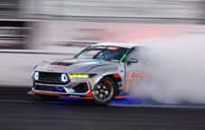 Mustang drifting on the track