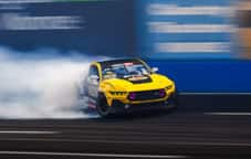 Mustang drifting on the track in Seattle