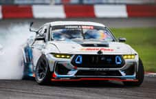 Mustang drifting on the track in St Louis