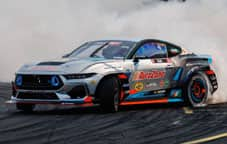 Mustang drifting on the track in Utah