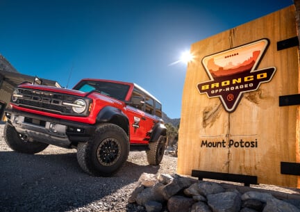 Red Bronco at the Off-Roadeo