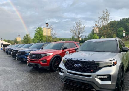 A line up of Ford SUVs