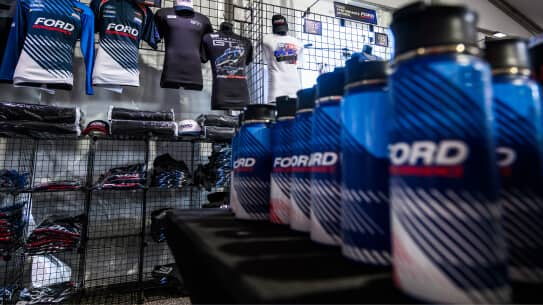 Ford Performance merchandise on display