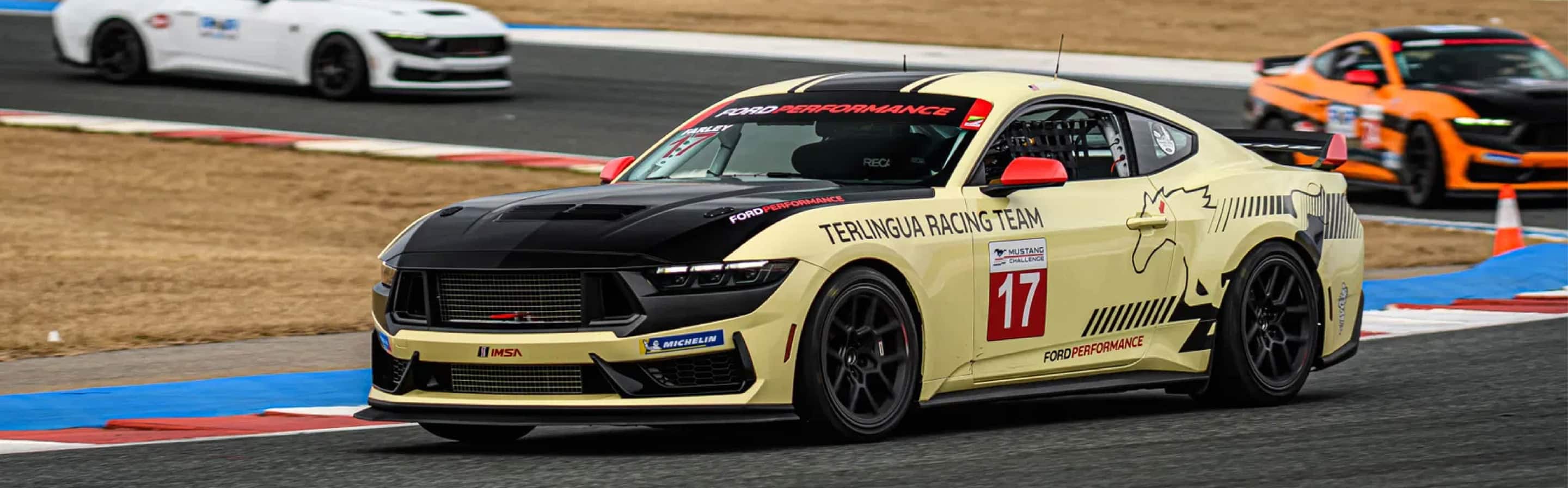 Race car in motion