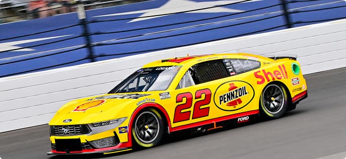 Bright yellow race car number 22