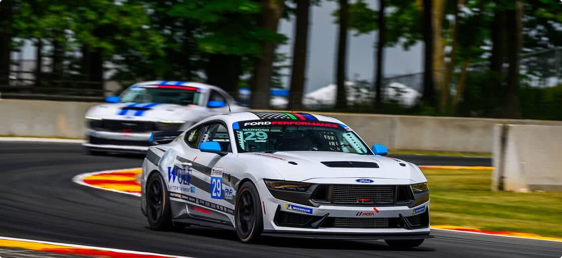Ford Performance race car on racetrack
