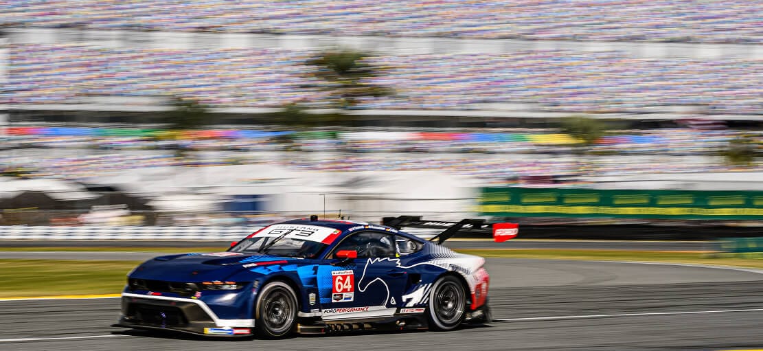 Race car in motion
