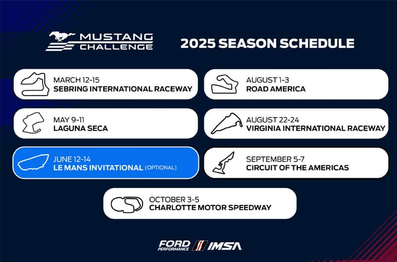 Schedule of Mustang Challenge 2025 Season