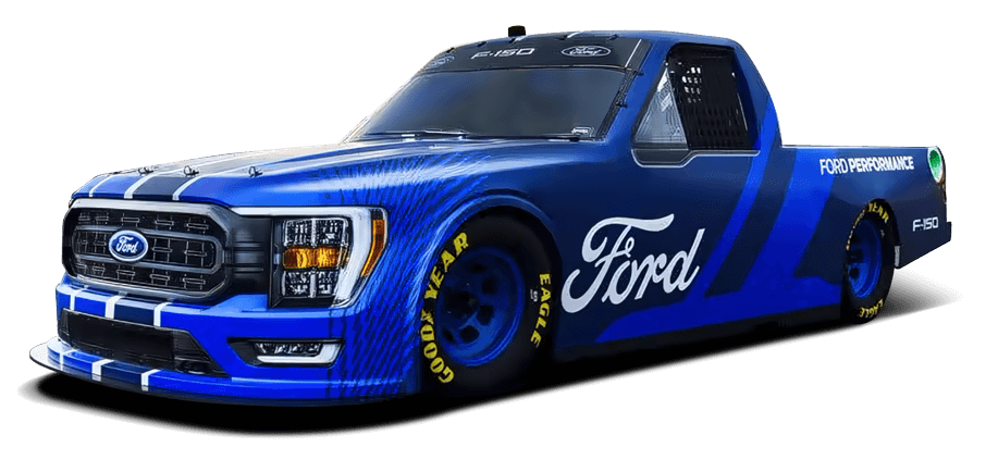 Blue Ford NASCAR truck