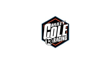 White card with the Bailey Cole Racing logo