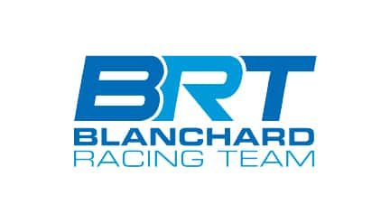 White card with the Blanchard Racing Team logo