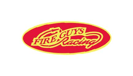 White card with the Fire Guys Racing logo