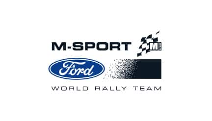 White card with the M-Sport World Rally Team logo