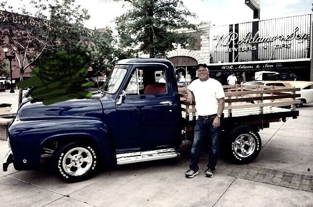 Norm posing with his 1955 F-100 Stakeside Platform Flatbed