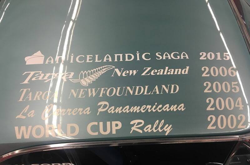 Names of various events placed on vehicle that the 1964 Mercury Comet Caliente has raced in