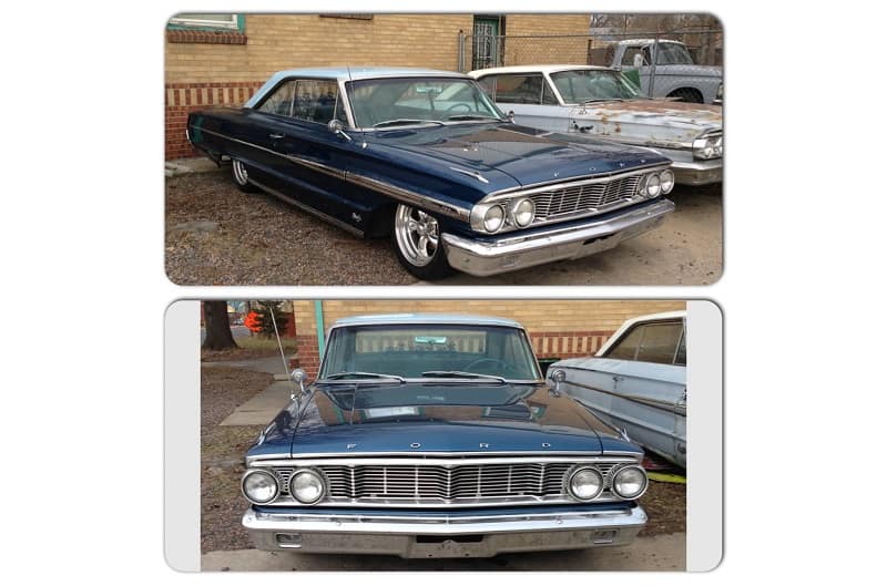 Side and front profile views of 1964 Ford Galaxie 500