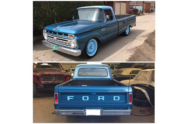 Side and rear profile views of 1966 F-100