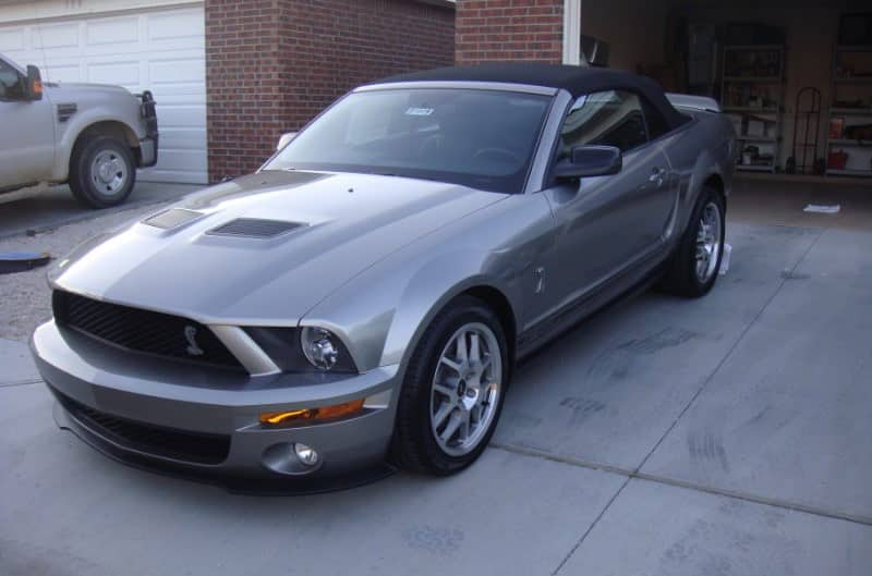 Front view of 2009 Shelby Mustang GT500 parked on driveway