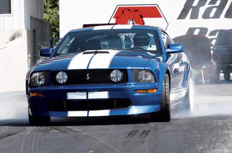 Front view of the Honorary 2005 Mustang Cobra at Raceway Park