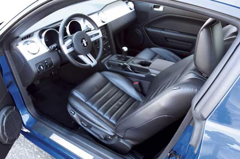 Photo of leather interior inside the Honorary 2005 Mustang Cobra