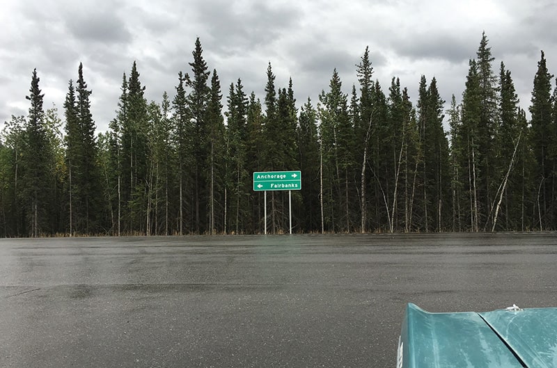 Photo of Highway sign in Alaska taken during the 2018 Alcan 5000