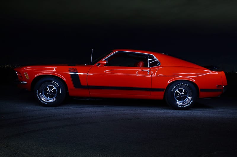 Side photo of Boss 302 Mustang