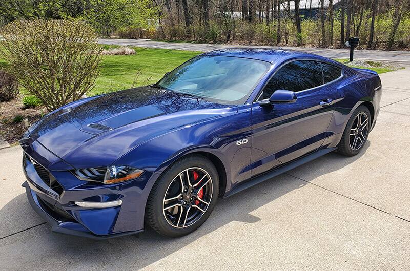 2018 Mustang GT in a driveway