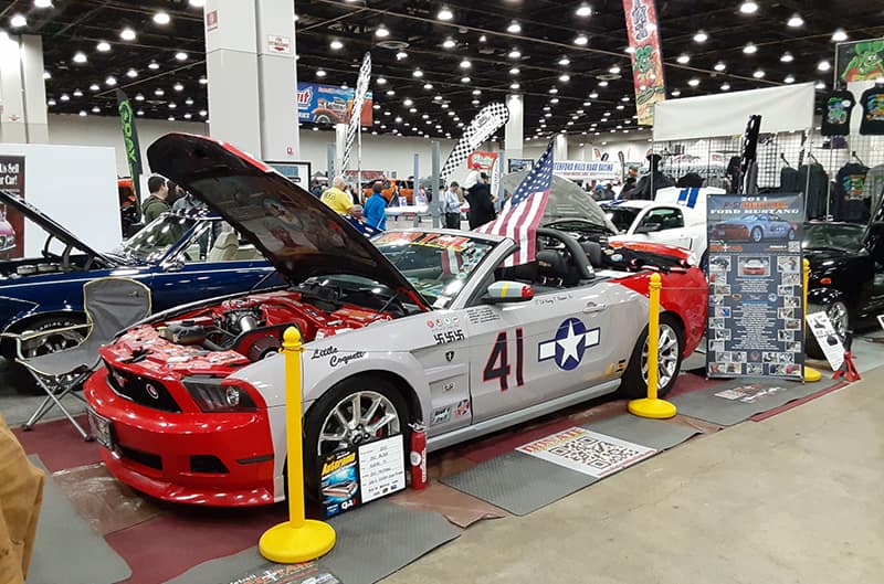 Palmers S197 Mustang inside convention center for show