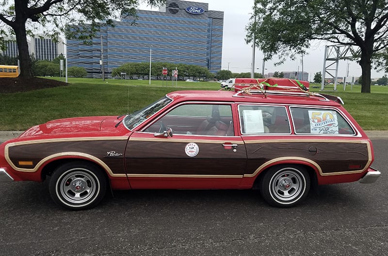 Pinto in front of Ford World Headquarters