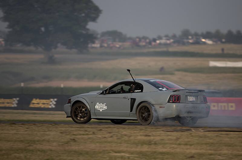 Mustang on track drifting