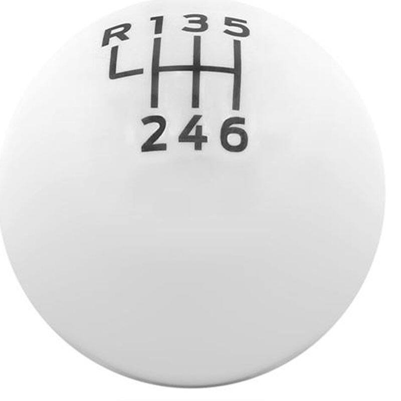 Image of a White 6 Speed Bullitt shift knob