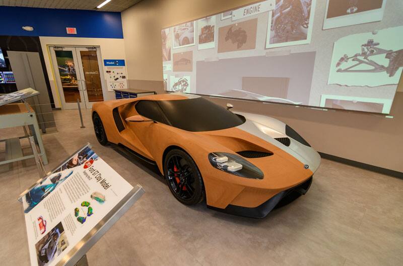 2016 blue Ford GT EcoBoost on display