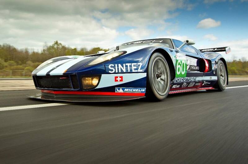 matech Ford GT on track at speed low angle photo