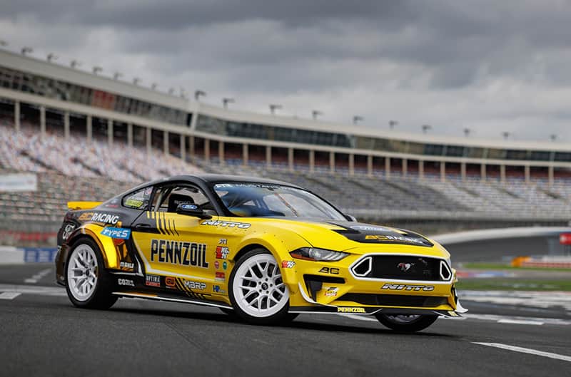 Chelsea Denofa's RTR Mustang on a NASCAR Track static photo