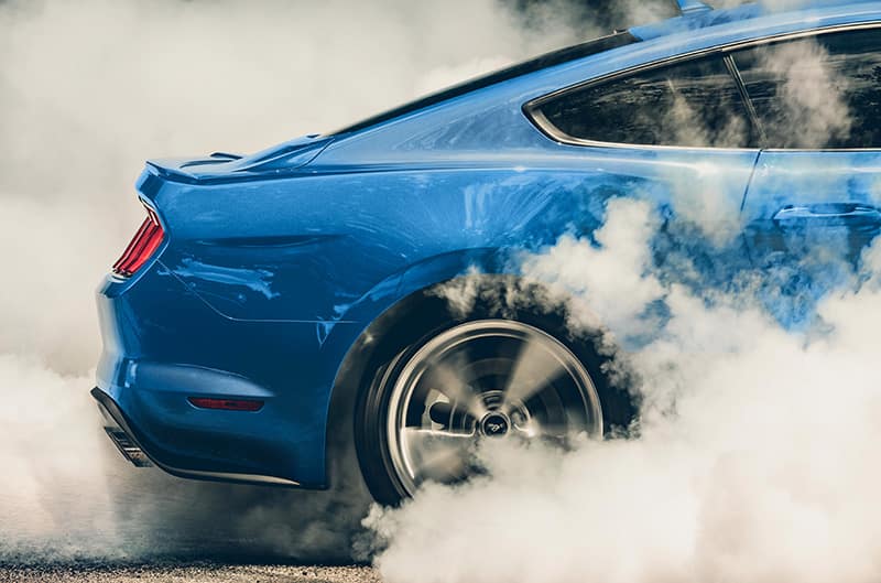 Blue Mustang S550 burnout