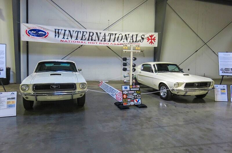 Two classic Mustangs on display