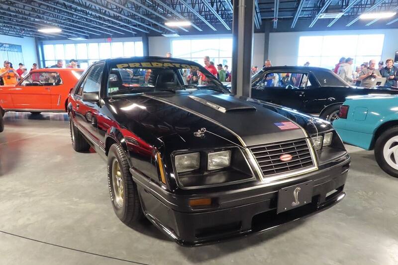 Front of black Shelby Predator parked in garage