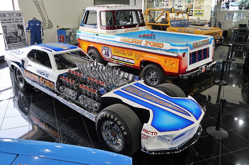 A lineup of three unique Ford vehicles on display