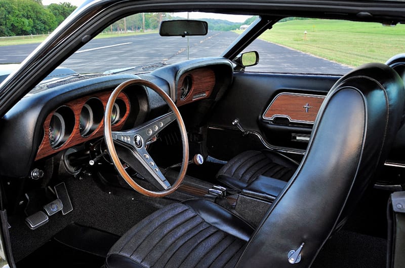 Close up interior from driver side of front seat