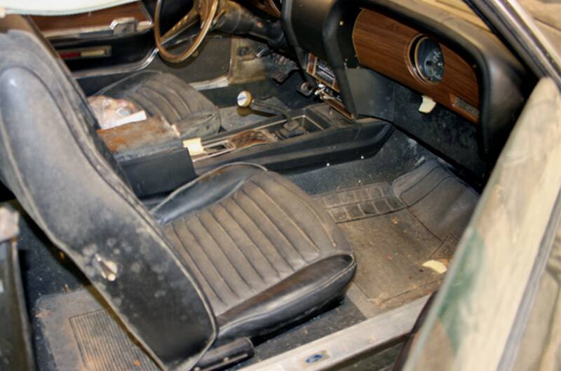 Close up interior from passenger side of front seat