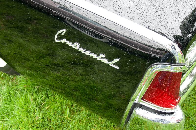 A closeup of the Continental insignia on the side of the vehicle