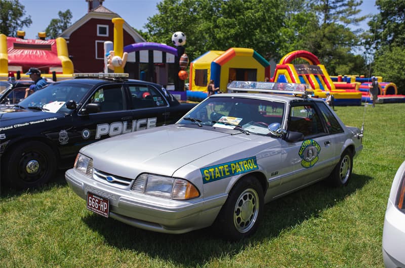 Current and former police vehicles on display