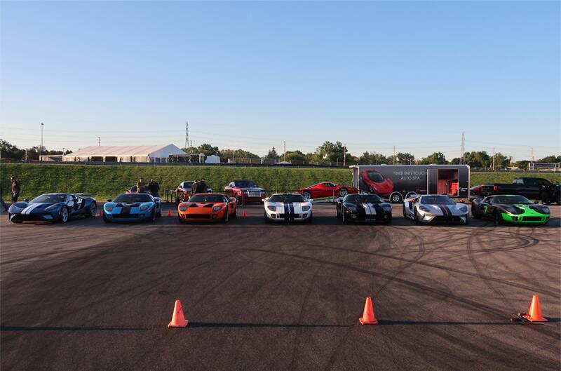 Fronts of various GTs in the parking lot