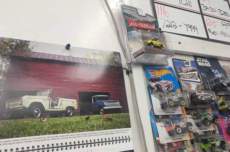Ford Bronco Calendar hanging on wall