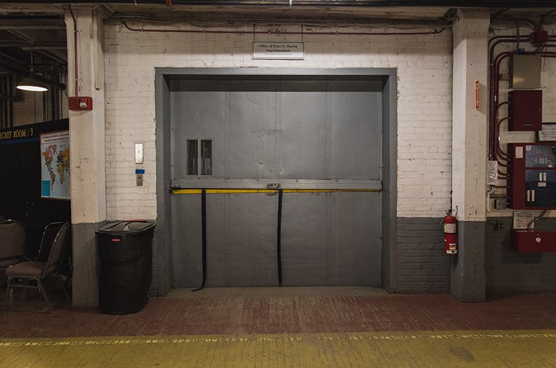 Vehicle elevator inside factory