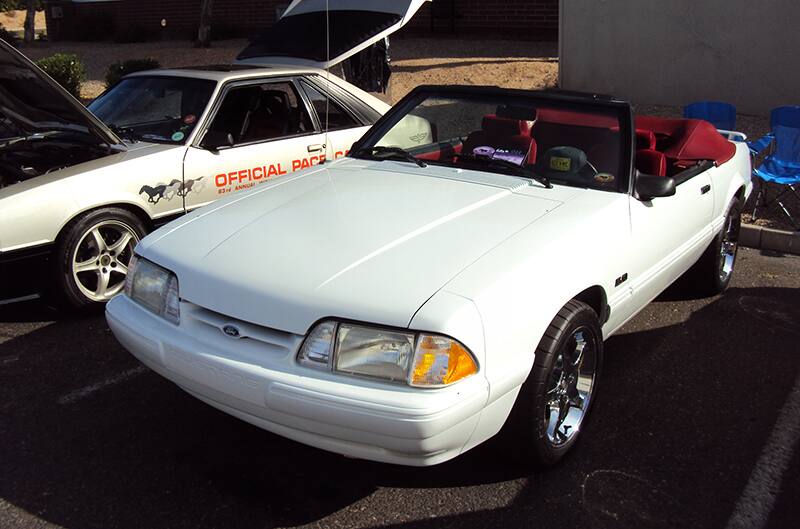 White Foxbody Mustang