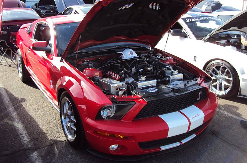 2007 Red GT500 Mustang with White Stripes