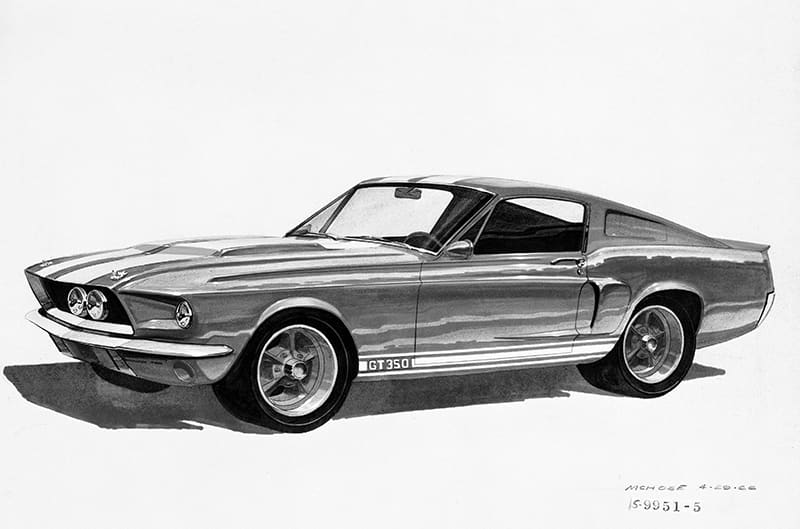 shelby mustang 1967 drawing