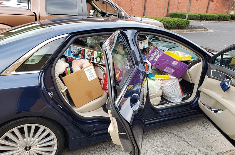 New Lincoln filled with donation items